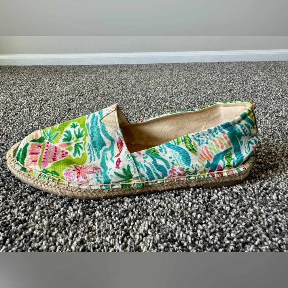 Charlie Paige Women’s Espadrille Shoes in Multi-Color Tropical Print Size 40/9